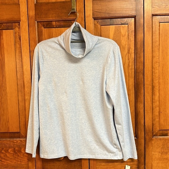 Talbots Light Blue Cotton Turtleneck Top NWT - Picture 5 of 8